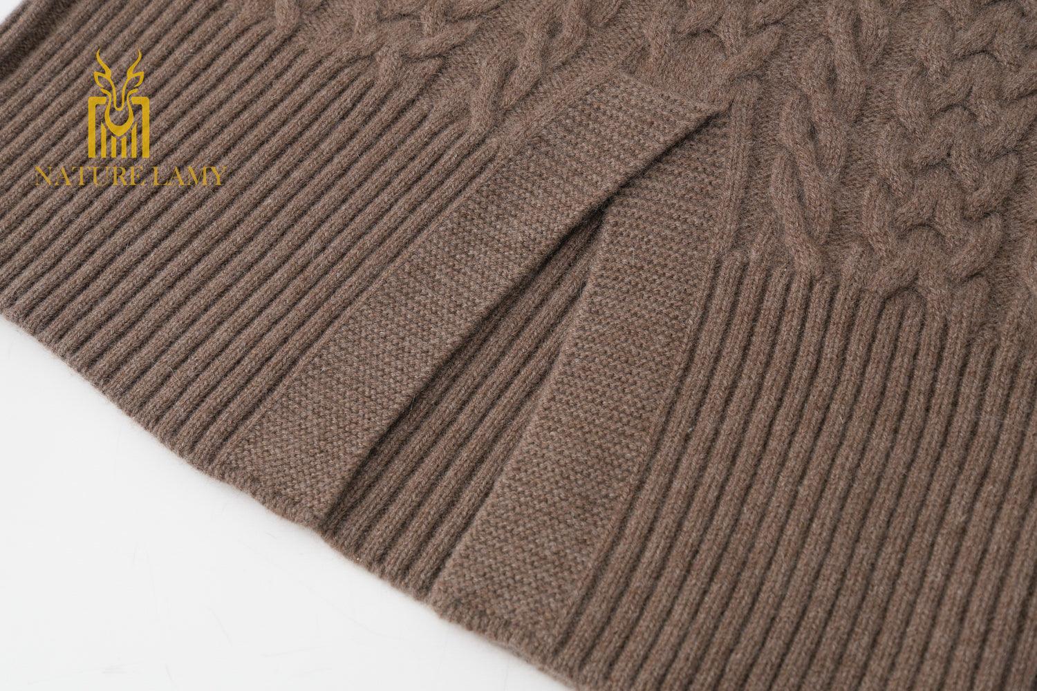 2021 A/W new collection of Warmly outwear long 100 cashmere knitted cable dress - Lamycashmere