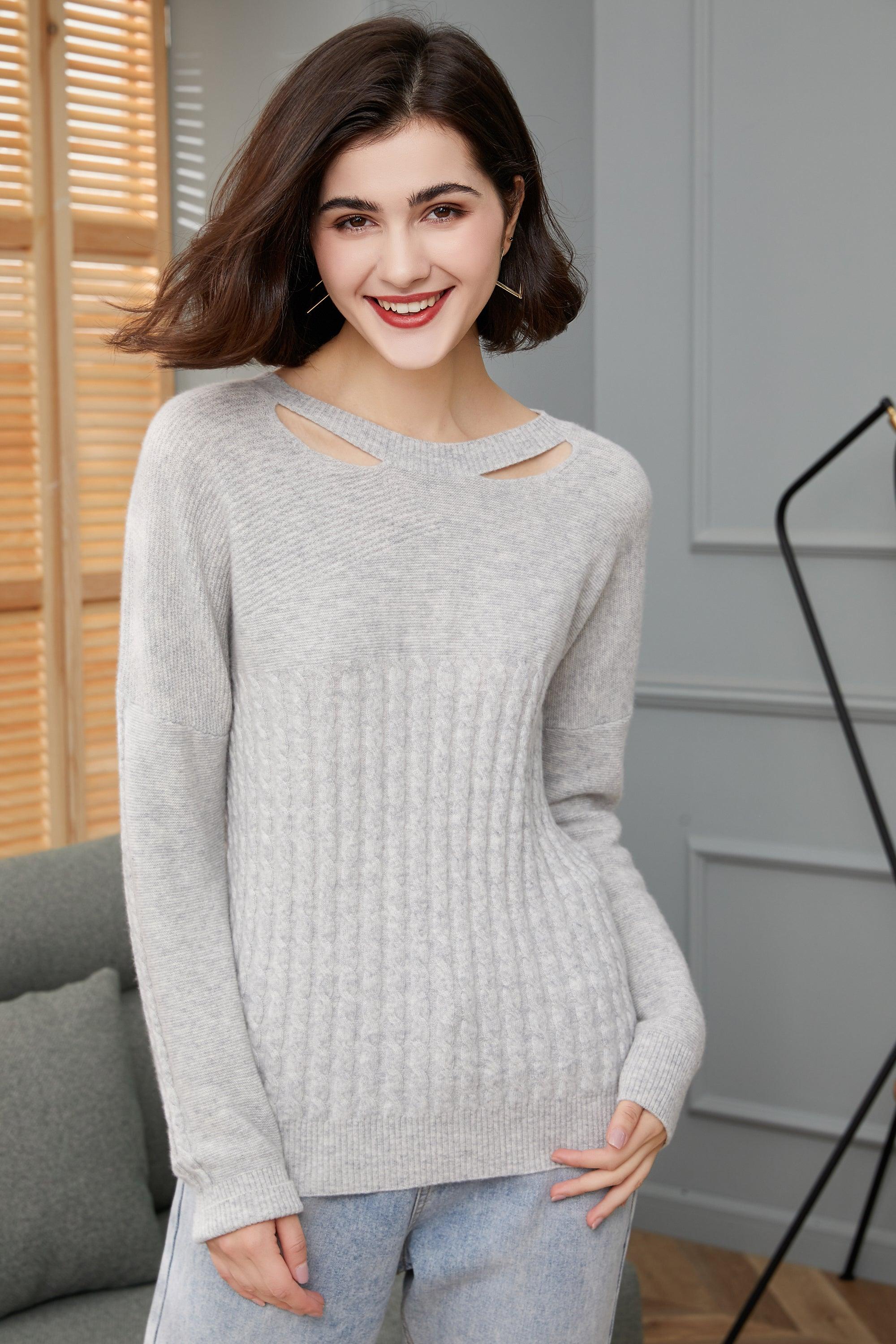 2022 popular best selling style 100 percent cashmere knitted pullover for lady's - Lamycashmere