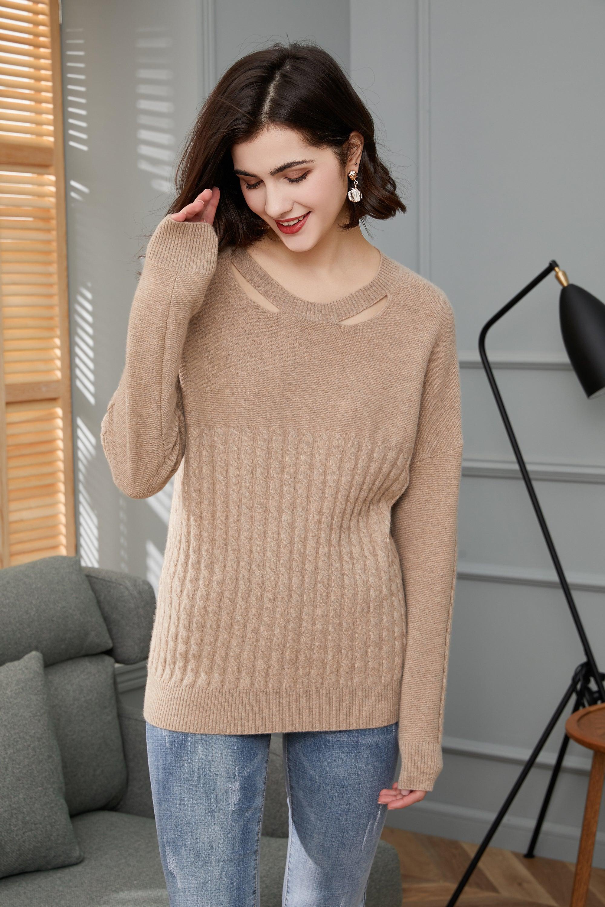 2022 popular best selling style 100 percent cashmere knitted pullover for lady's - Lamycashmere