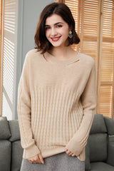 2022 popular best selling style 100 percent cashmere knitted pullover for lady's - Lamycashmere