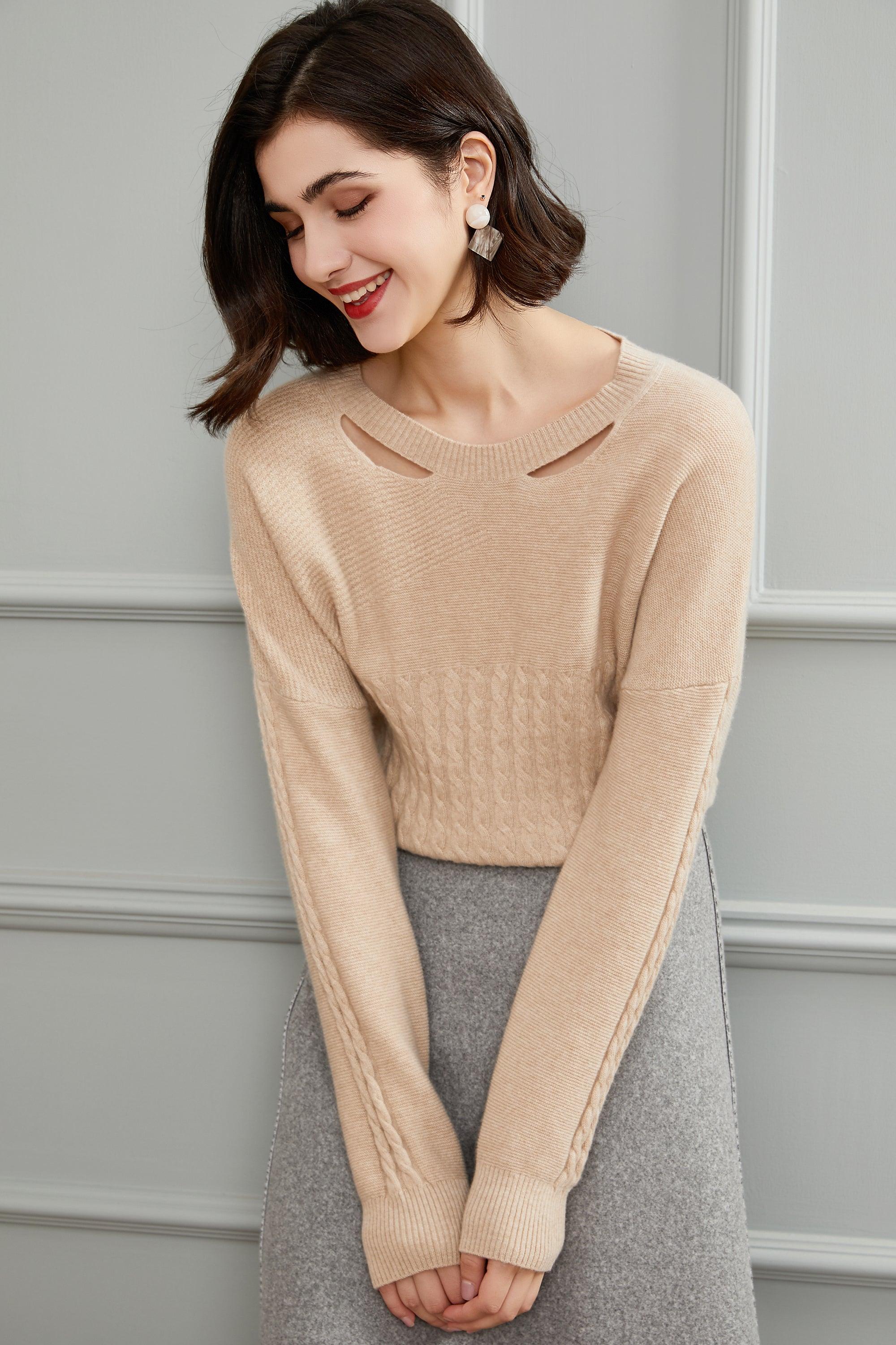 2022 popular best selling style 100 percent cashmere knitted pullover for lady's - Lamycashmere