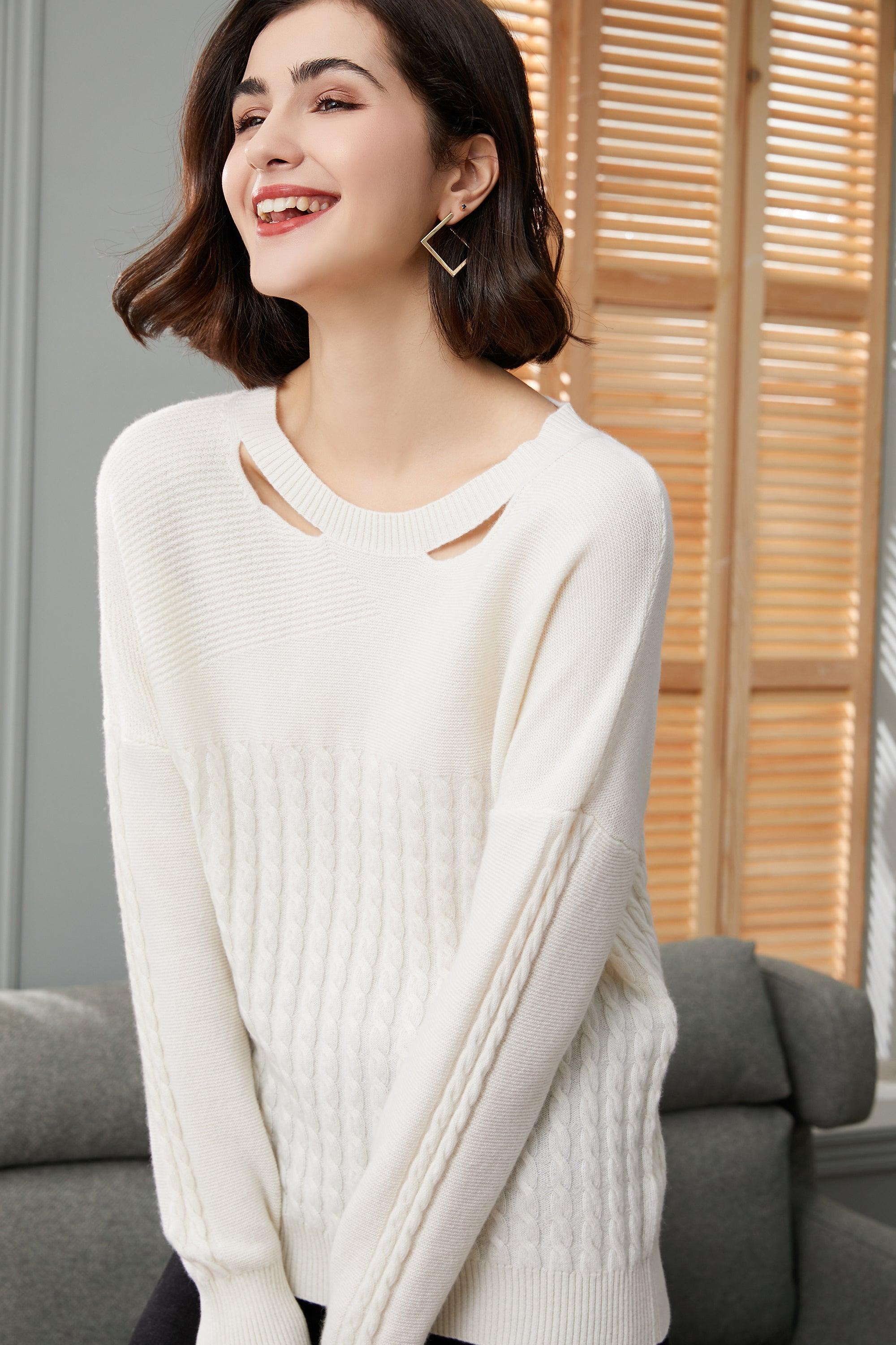 2022 popular best selling style 100 percent cashmere knitted pullover for lady's - Lamycashmere