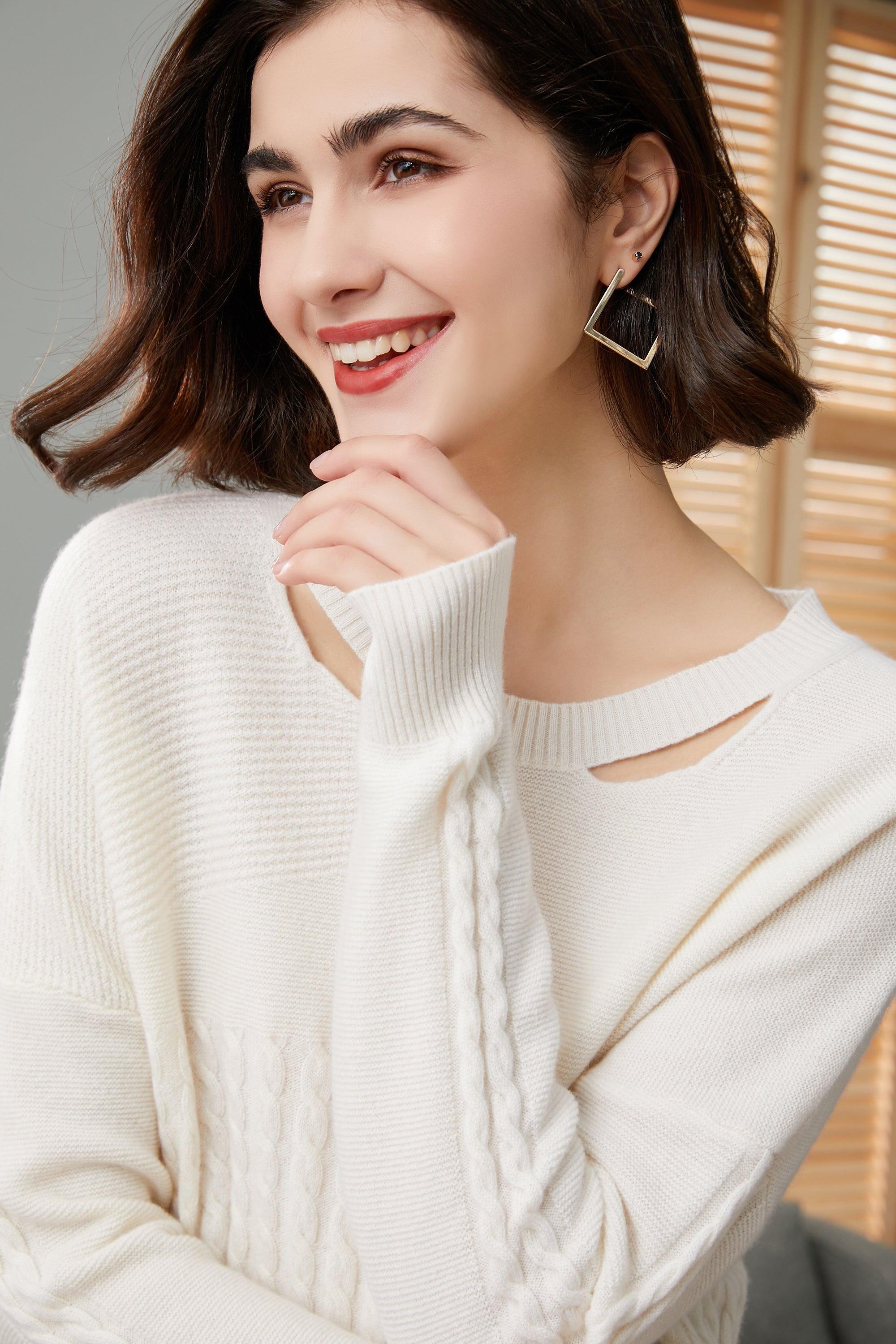 2022 popular best selling style 100 percent cashmere knitted pullover for lady's - Lamycashmere