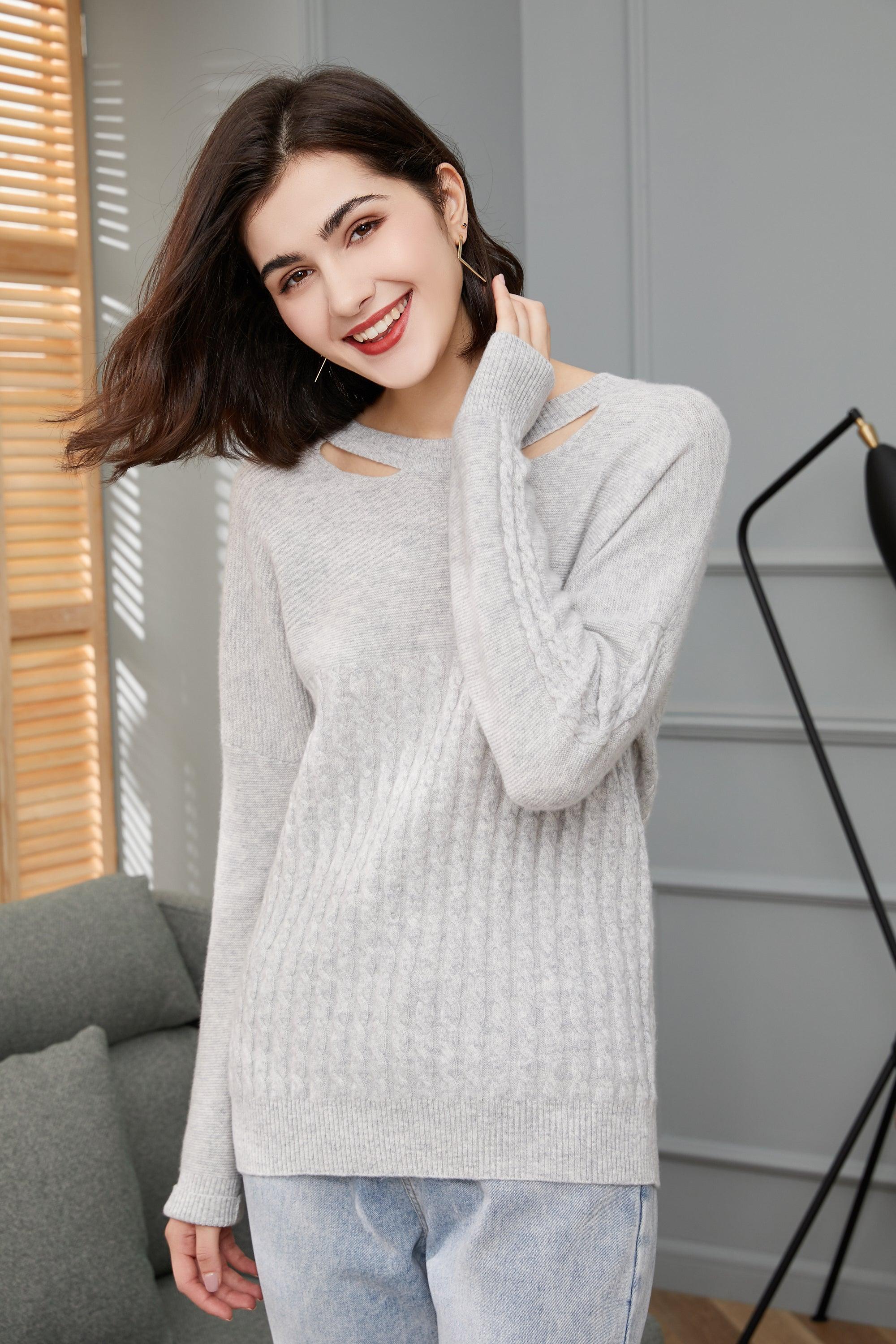 2022 popular best selling style 100 percent cashmere knitted pullover for lady's - Lamycashmere