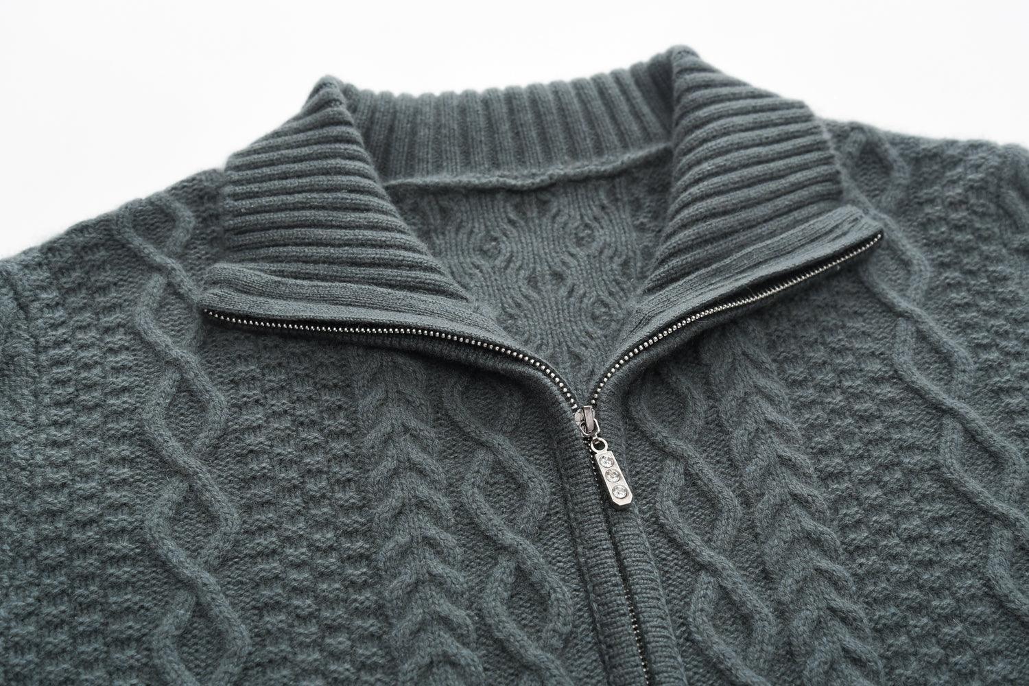 2022 W/S new style of warmly outwear cashmire kintted zipper cardigan - Lamycashmere