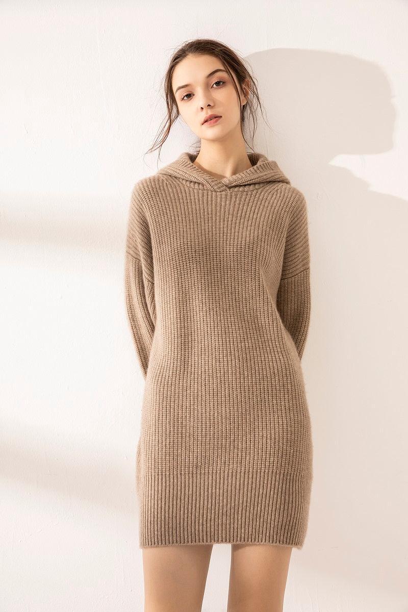 Autumn and winter heavy style of pure cashmere knitted hoodies - Lamycashmere