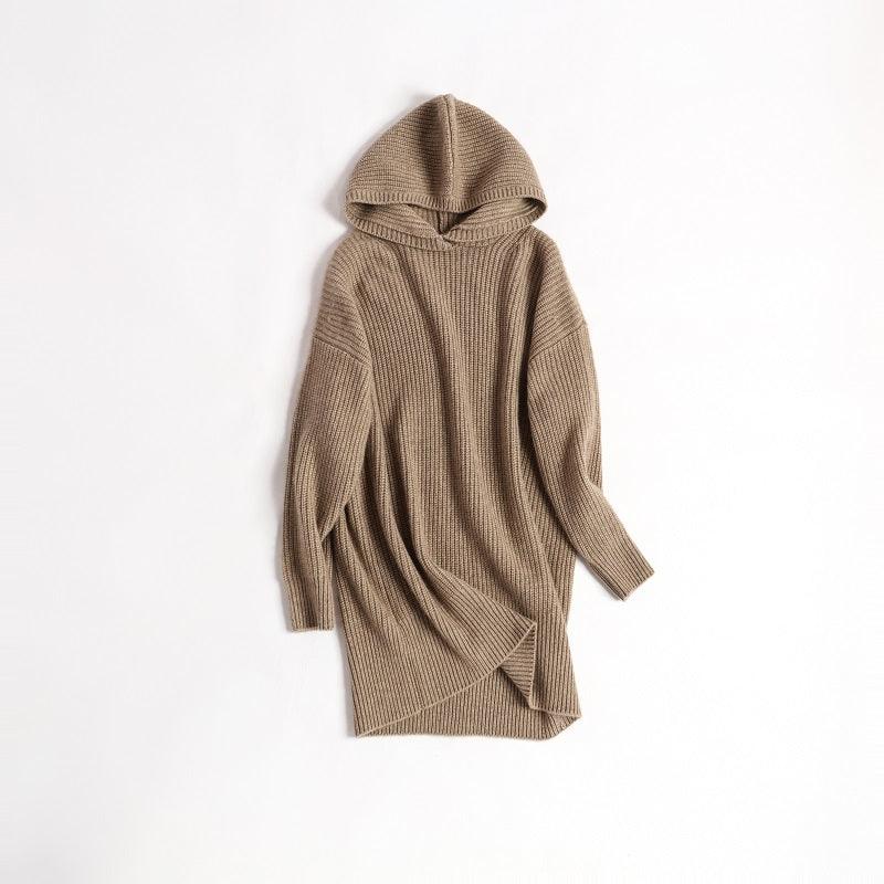 Autumn and winter heavy style of pure cashmere knitted hoodies - Lamycashmere