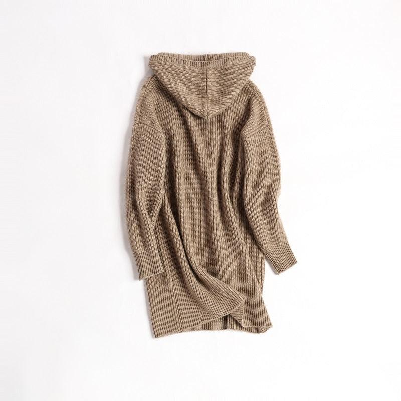 Autumn and winter heavy style of pure cashmere knitted hoodies - Lamycashmere