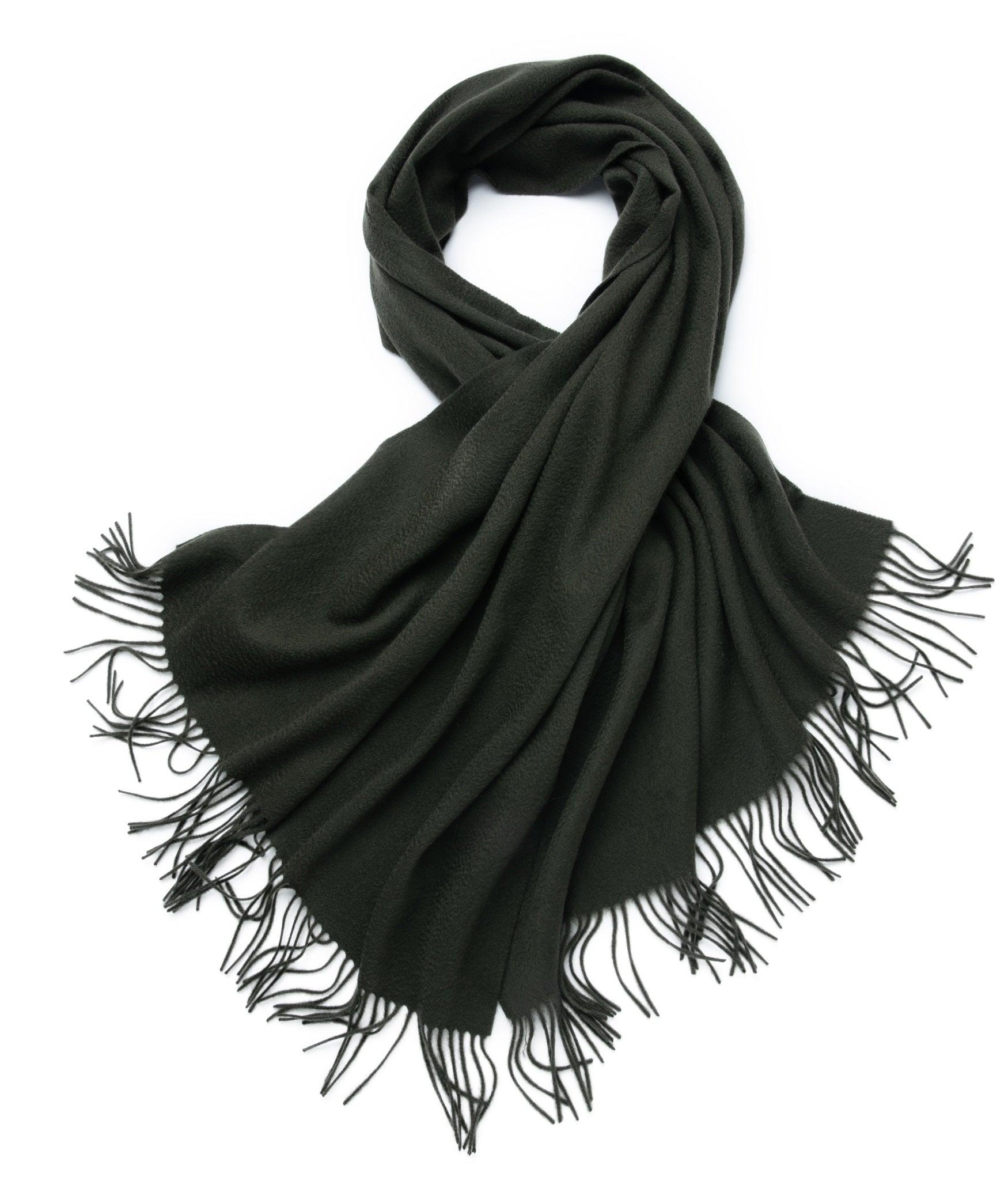 Best New Year gift for fall and winter timeless style of pure cashmere water weave Christmas green color woven shawl - Lamycashmere
