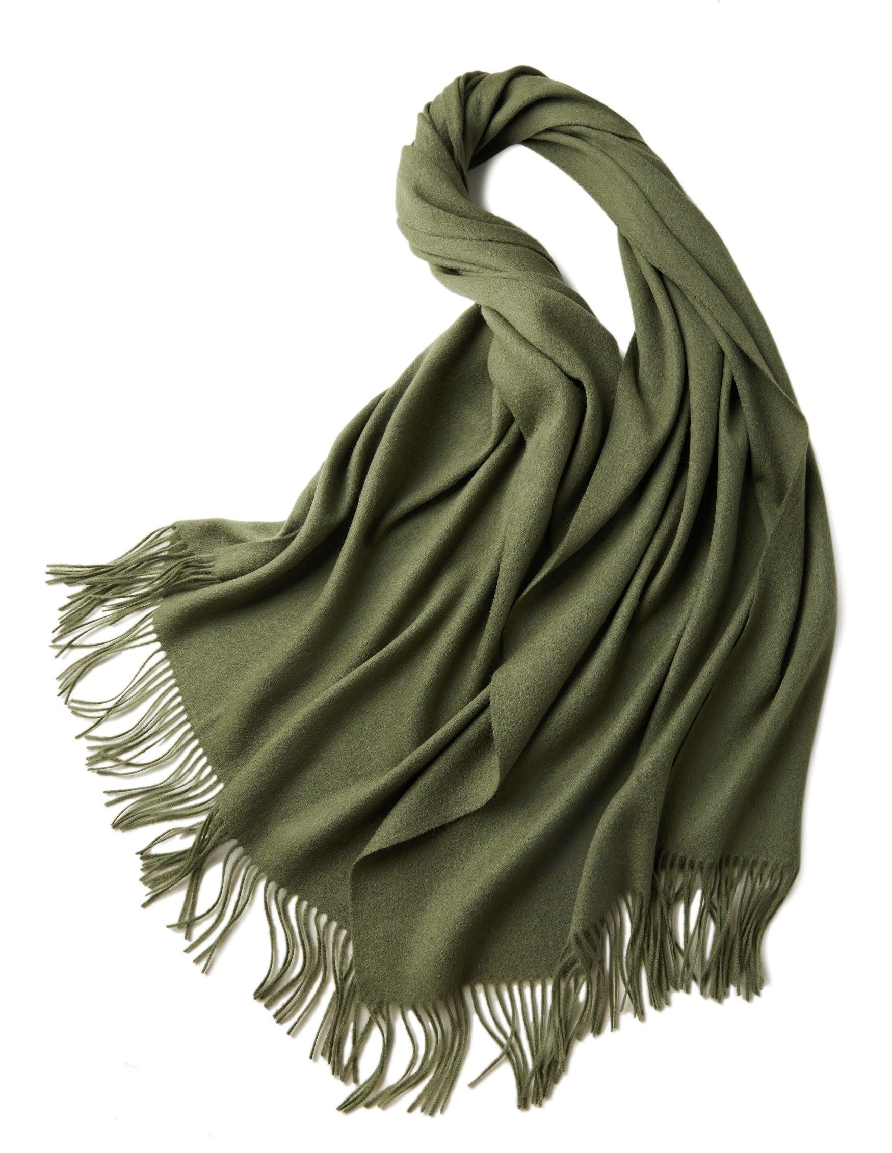 Best New Year gift for fall and winter timeless style of pure cashmere water weave Christmas green color woven shawl - Lamycashmere