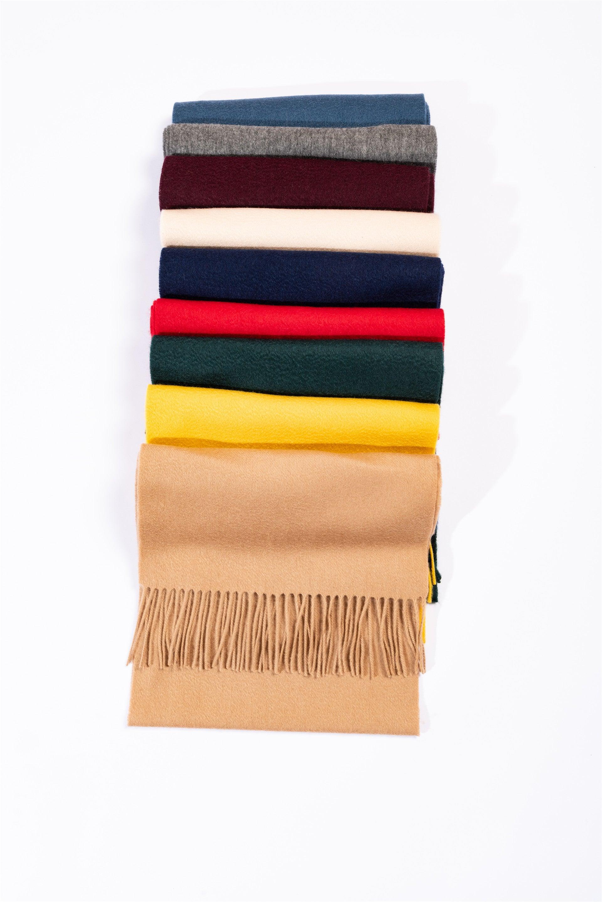 Best selling high quality 100% pure cashmere woven water ripple solid color scarf for unisex - Lamycashmere