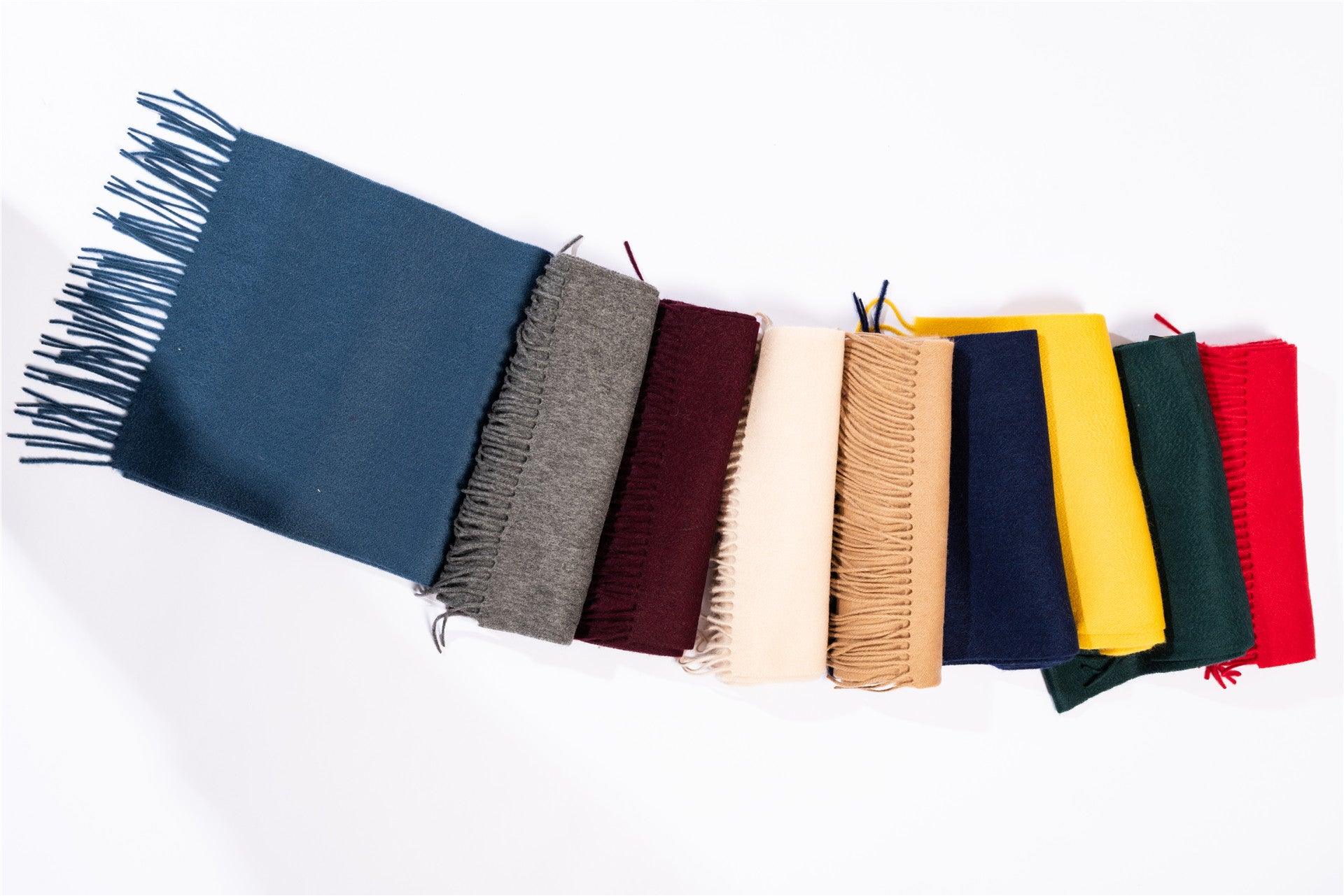 Best selling high quality 100% pure cashmere woven water ripple solid color scarf for unisex - Lamycashmere