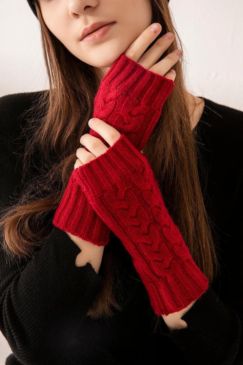 Best selling high quality women cashmere kintted fingerless gloves for Christmas - Lamycashmere