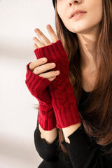 Best selling high quality women cashmere kintted fingerless gloves for Christmas - Lamycashmere