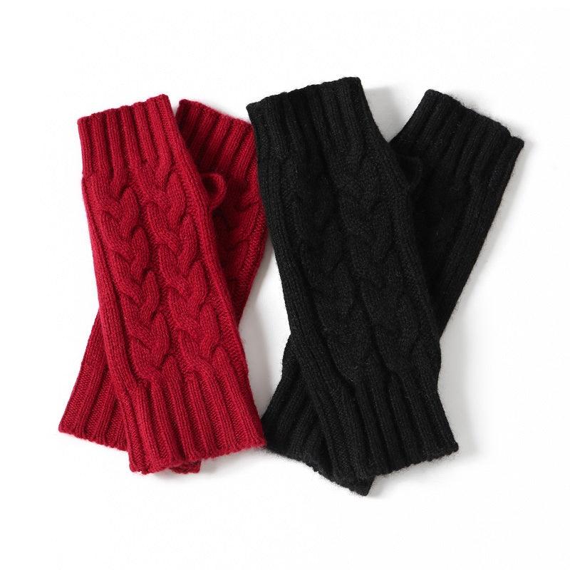 Best selling high quality women cashmere kintted fingerless gloves for Christmas - Lamycashmere