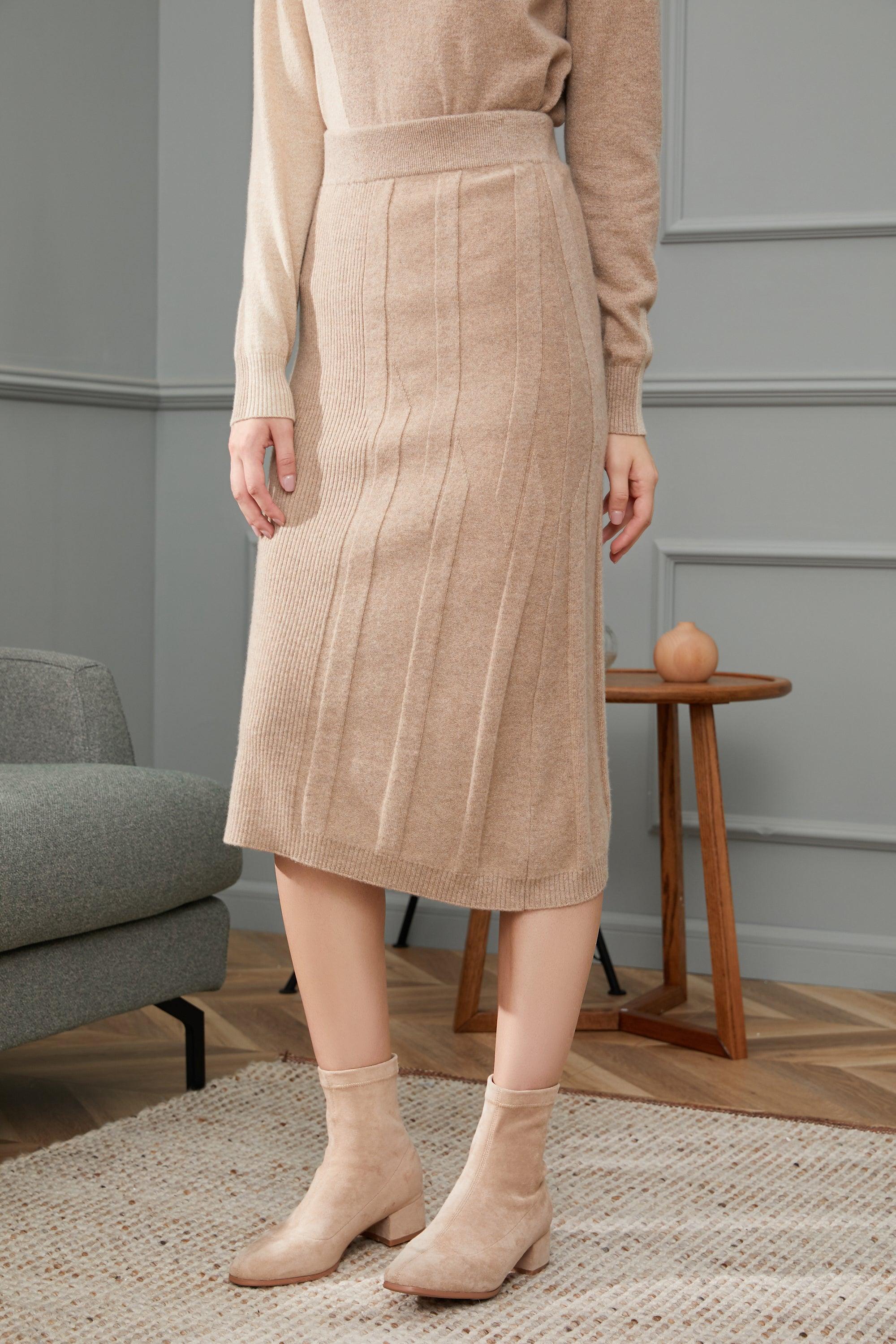best selling nature color warmly pure cashmere knitted dress S/S collection for lady's - Lamycashmere