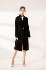 Business style of highest cashmere knitted long coat - Lamycashmere