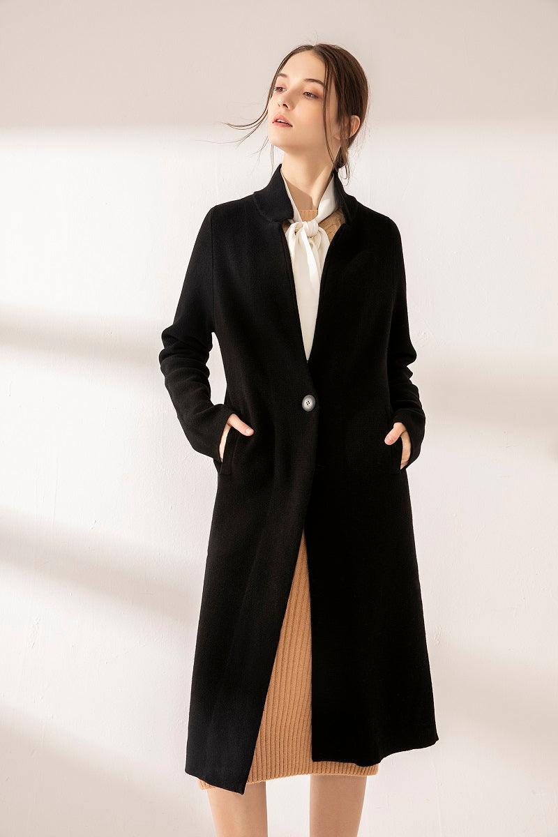 Business style of highest cashmere knitted long coat - Lamycashmere