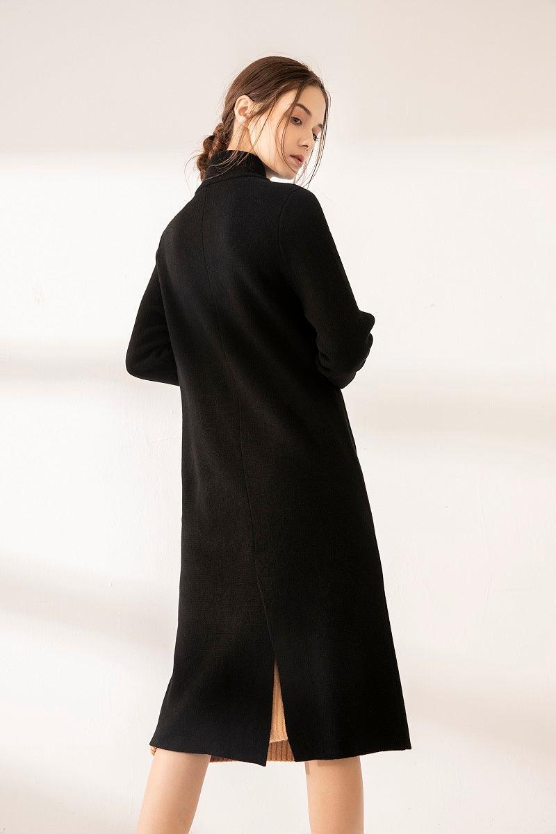 Business style of highest cashmere knitted long coat - Lamycashmere