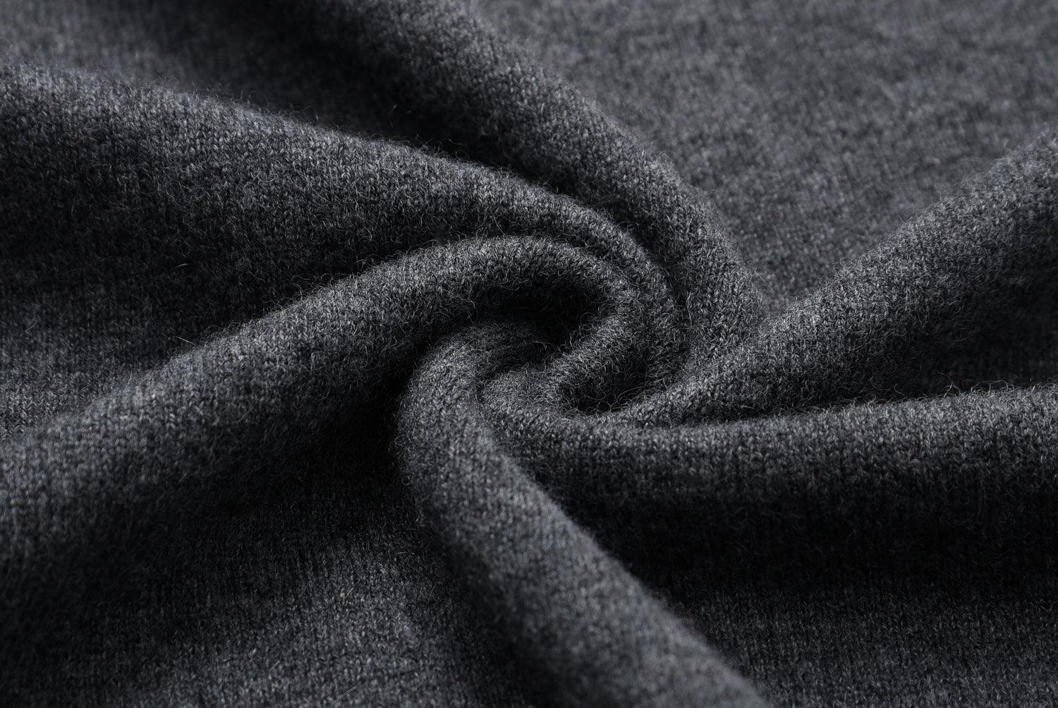 Business style of pure highest quality cashmere charcoal V-neck sweater - Lamycashmere