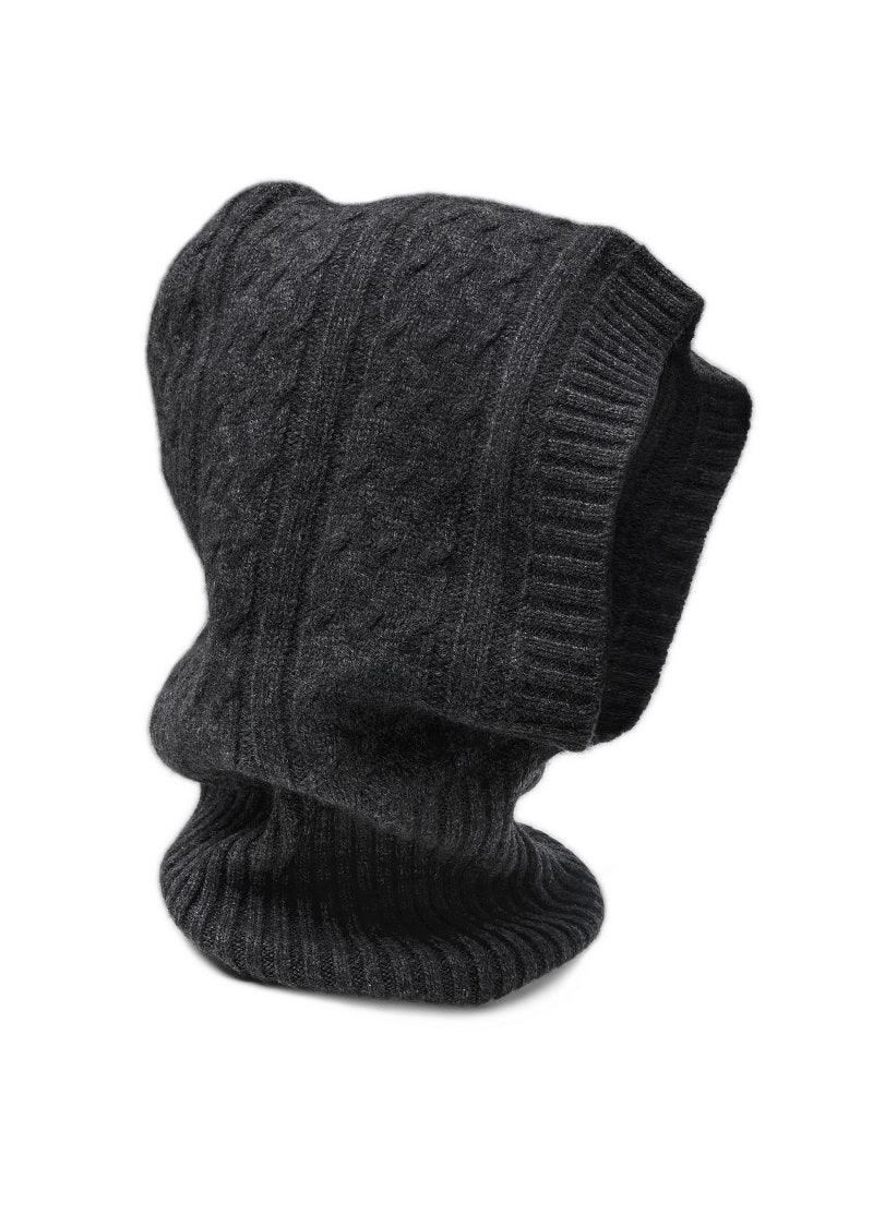 Cashmere knitted hat thickened collar winter hat for men and women - Lamycashmere