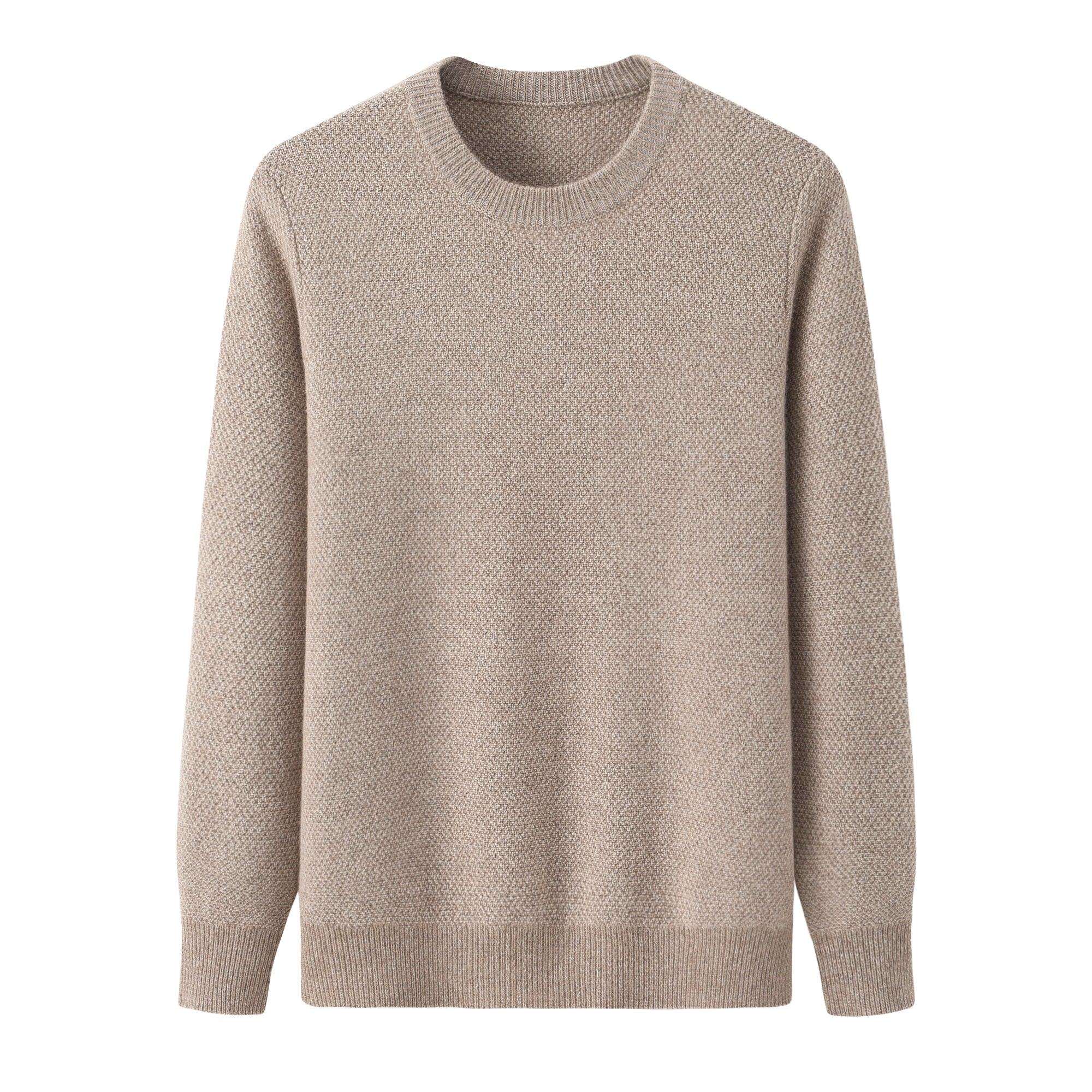 Cashmeren Men's Basic Crewneck Sweater 100% Pure Cashmere Long Sleeve Round Neck Pullover - Lamycashmere