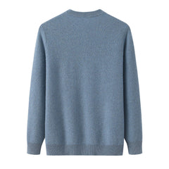 Cashmeren Men's Basic Crewneck Sweater 100% Pure Cashmere Long Sleeve Round Neck Pullover - Lamycashmere