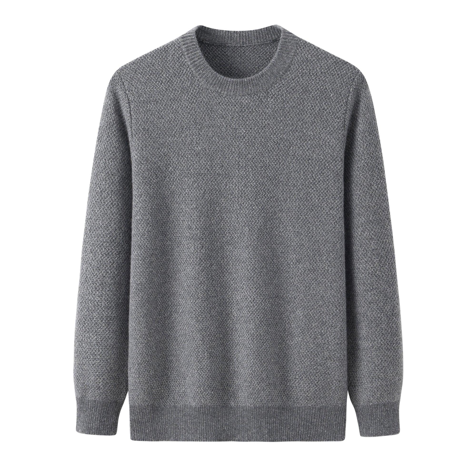 Cashmeren Men's Basic Crewneck Sweater 100% Pure Cashmere Long Sleeve Round Neck Pullover - Lamycashmere