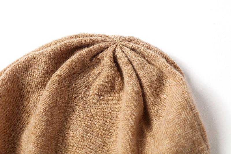 Casual style of cashmere knitted black hat for unisex - Lamycashmere