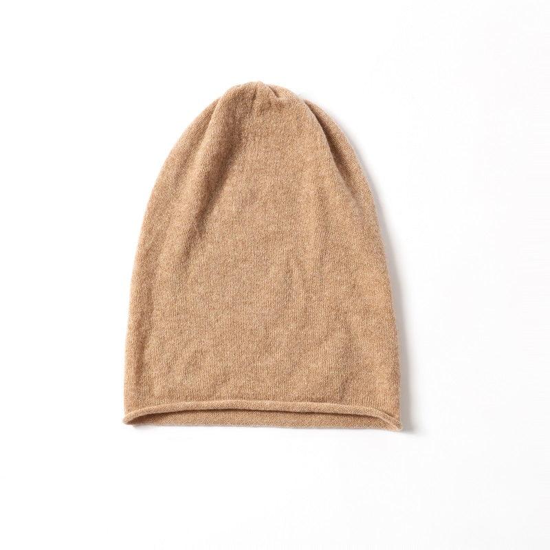 Casual style of cashmere knitted black hat for unisex - Lamycashmere