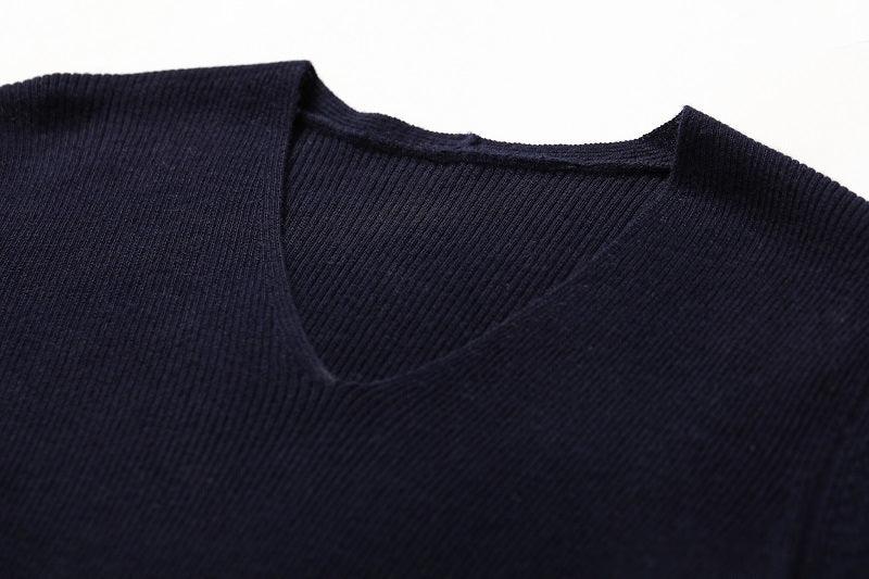 Classic summer and spring style of pure worsted cashmere women's V-neck sweater - Lamycashmere