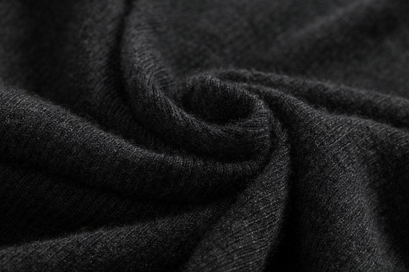 Dark grey pure cashmere V-neck half sleeve sweater - Lamycashmere