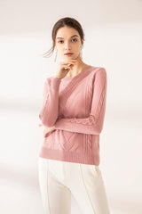 Europe design 100% cashmere beautiful guage knitted sweater - Lamycashmere