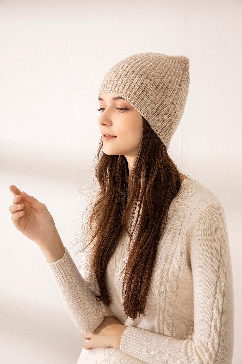 Fall & winter highest cashmere softly knitted hat - Lamycashmere