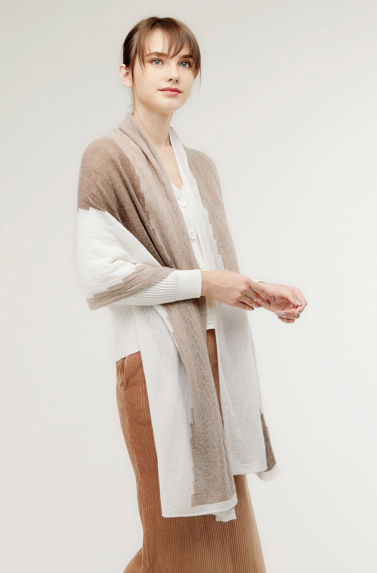 Fall & winter style of soft cashmere knitted shawl - Lamycashmere