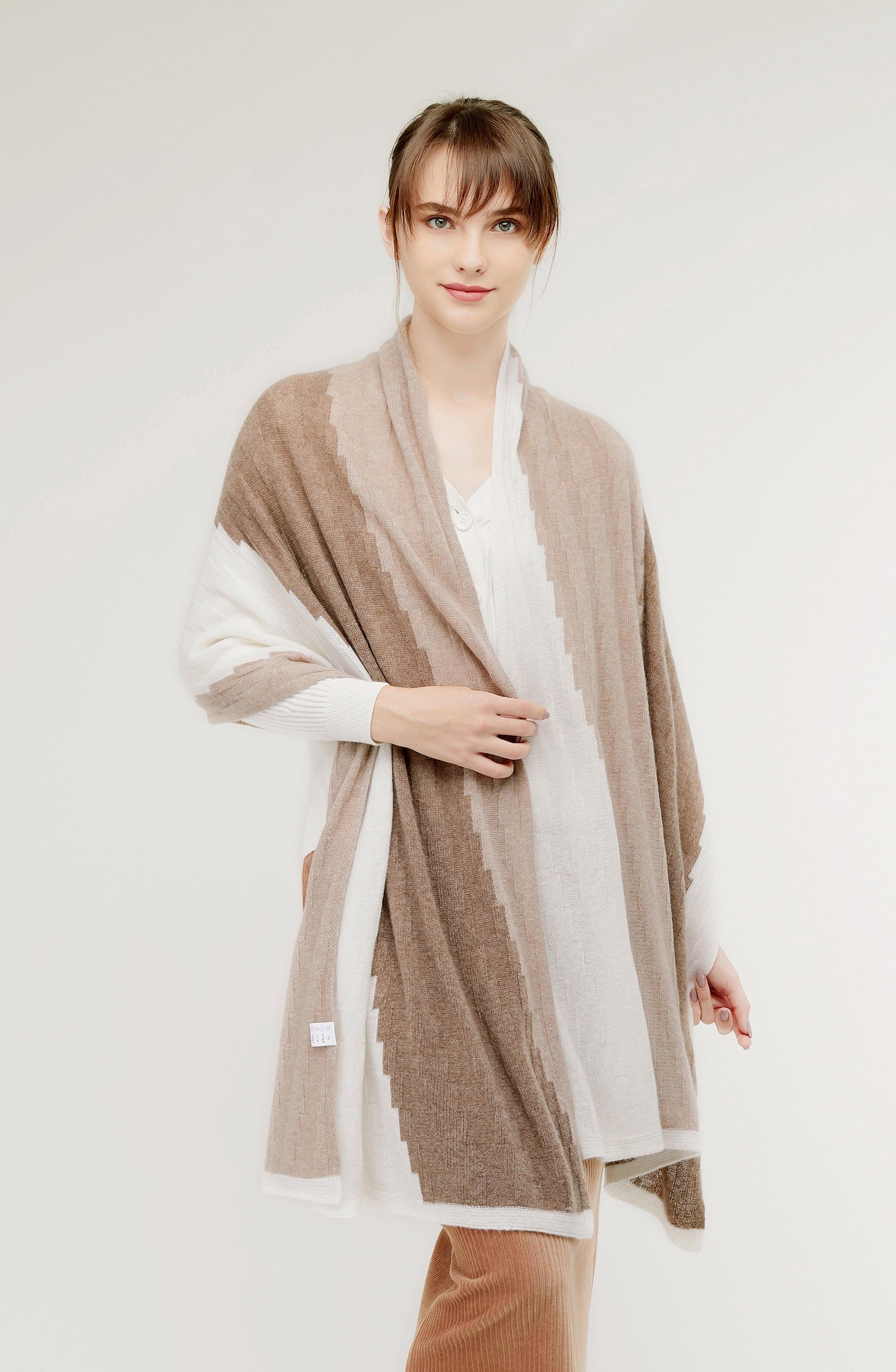 Fall & winter style of soft cashmere knitted shawl - Lamycashmere