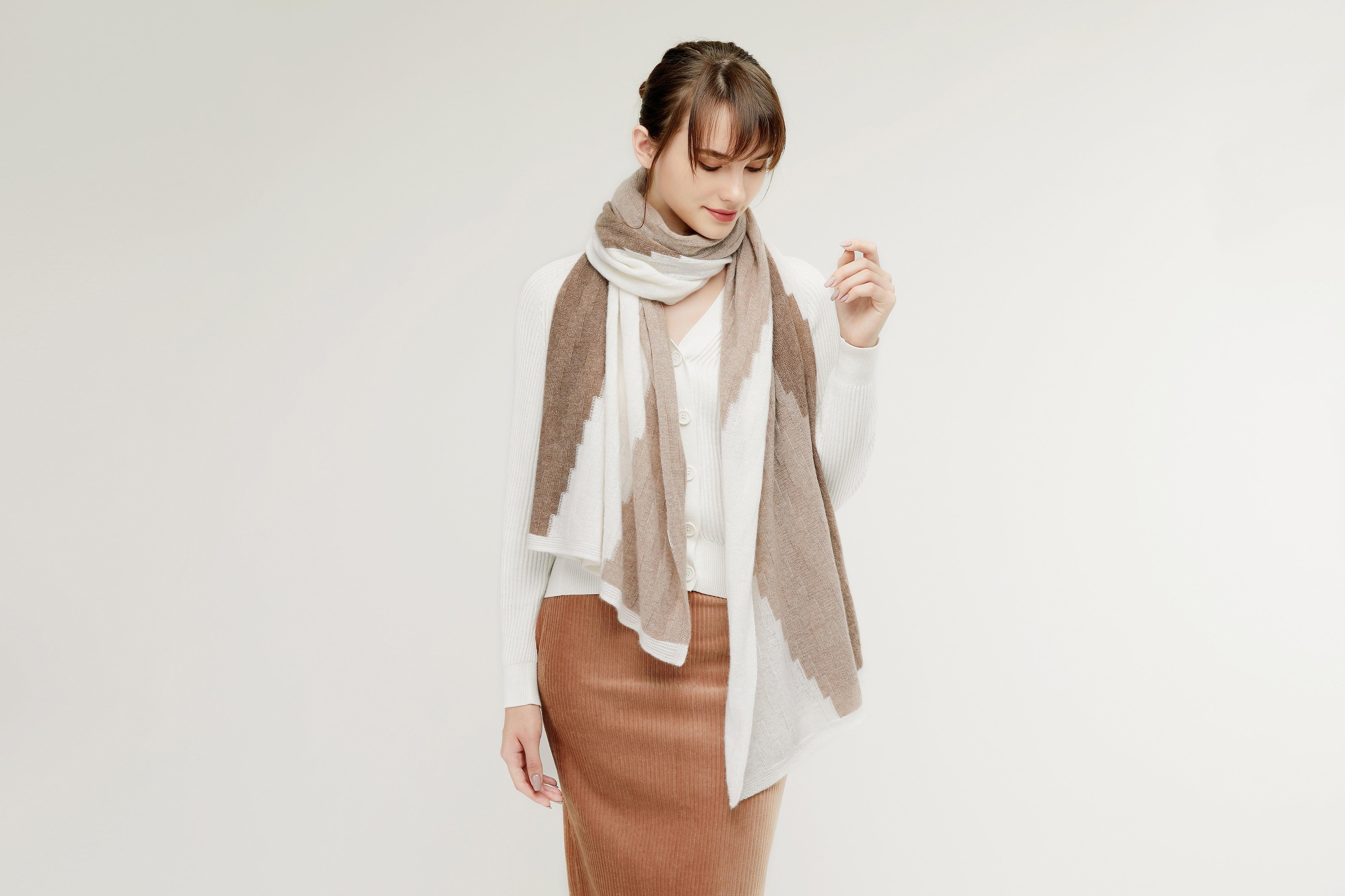 Fall & winter style of soft cashmere knitted shawl - Lamycashmere