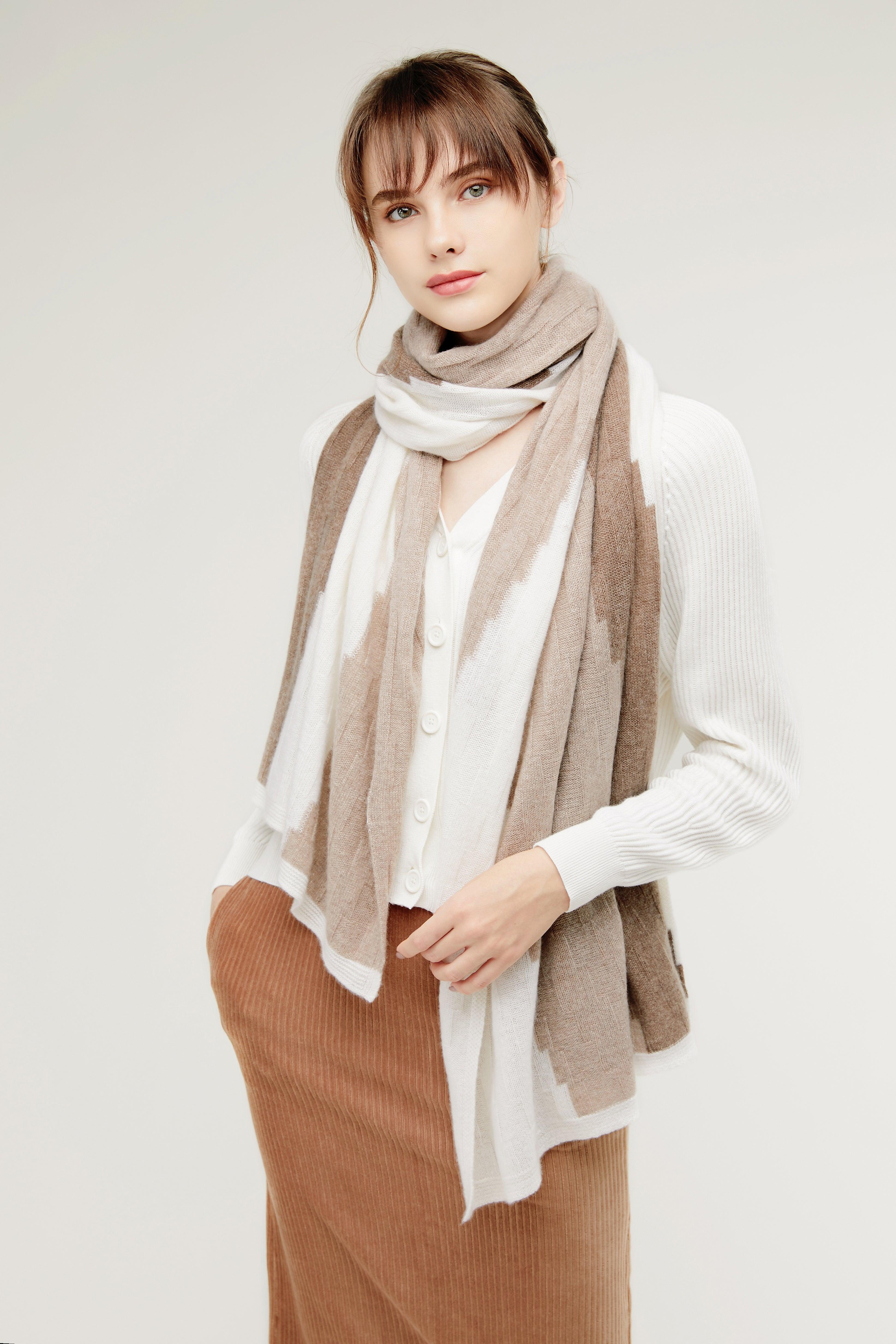 Fall & winter style of soft cashmere knitted shawl - Lamycashmere