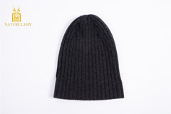 Fashion and warmly pure cashmere strip knitted hat for outside - Lamycashmere