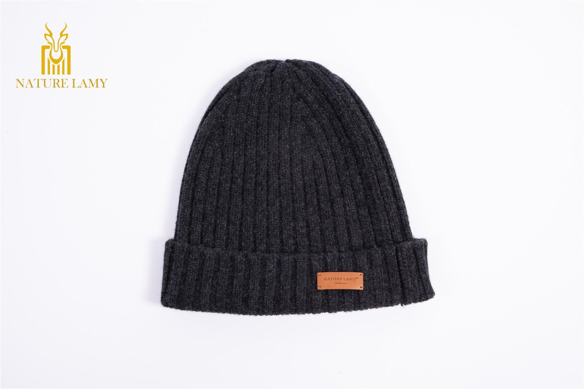 Fashion and warmly pure cashmere strip knitted hat for outside - Lamycashmere