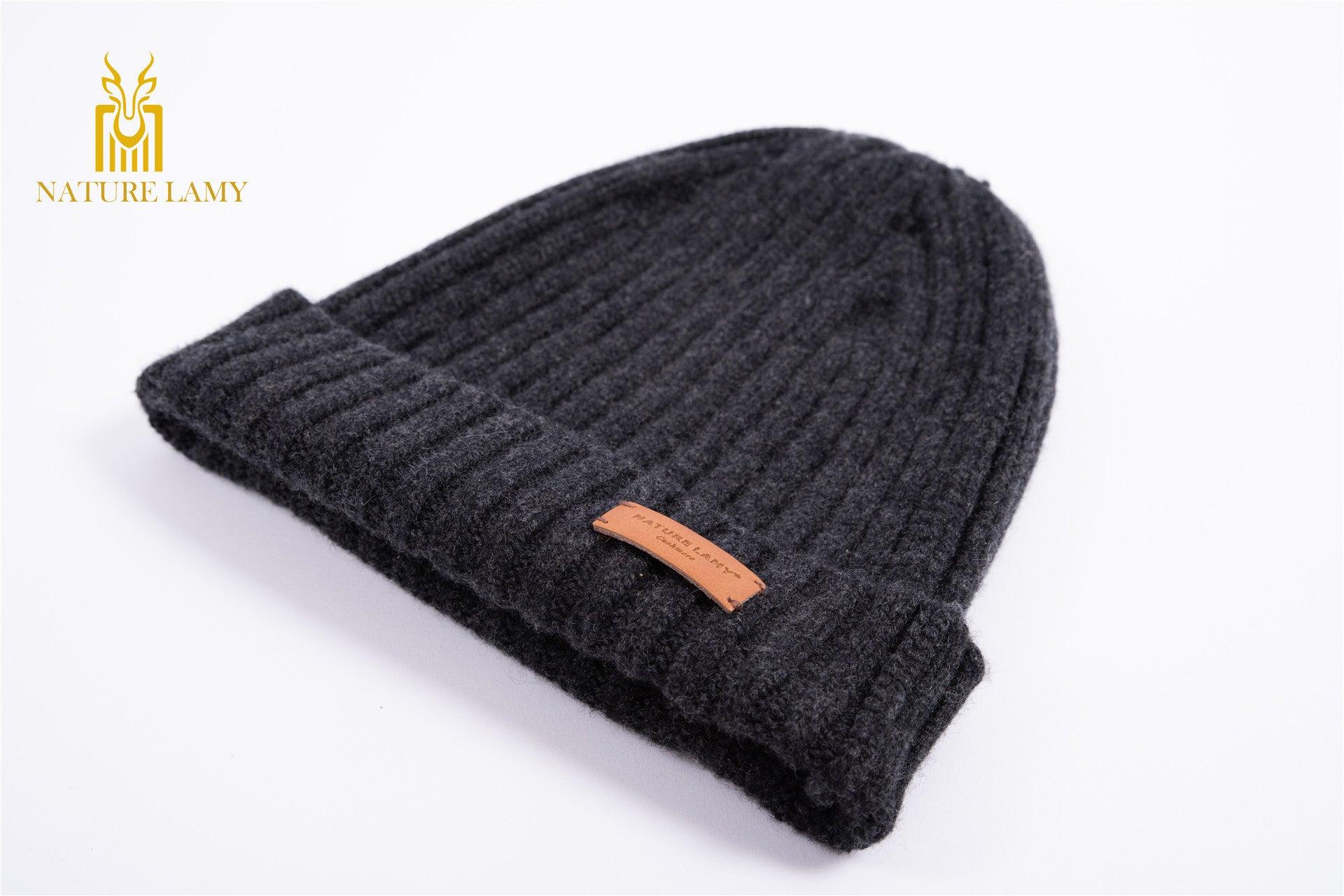 Fashion and warmly pure cashmere strip knitted hat for outside - Lamycashmere