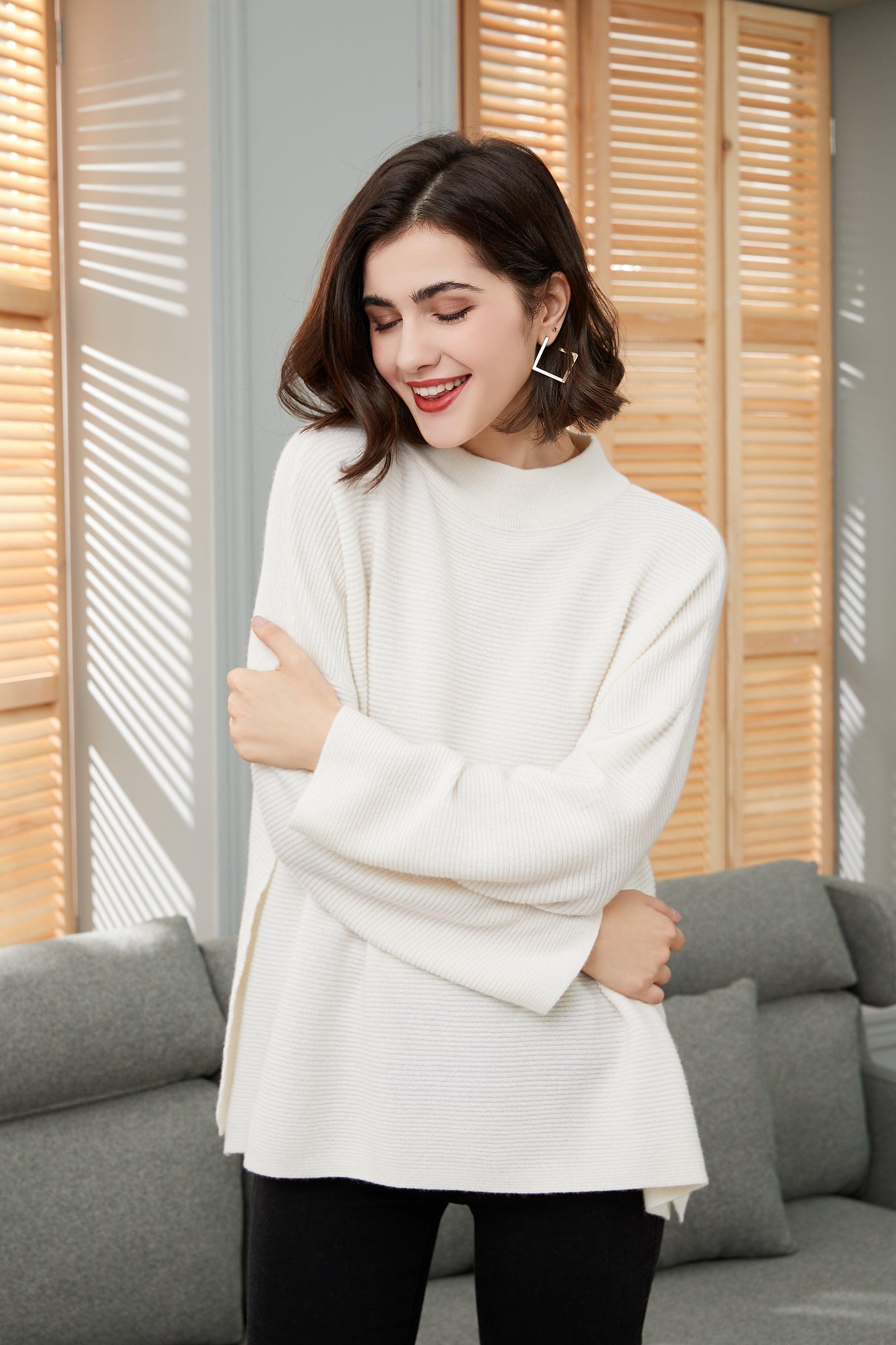 Fashional and comfortable 100 percent cashmere knitted oversize pullover for womens - Lamycashmere