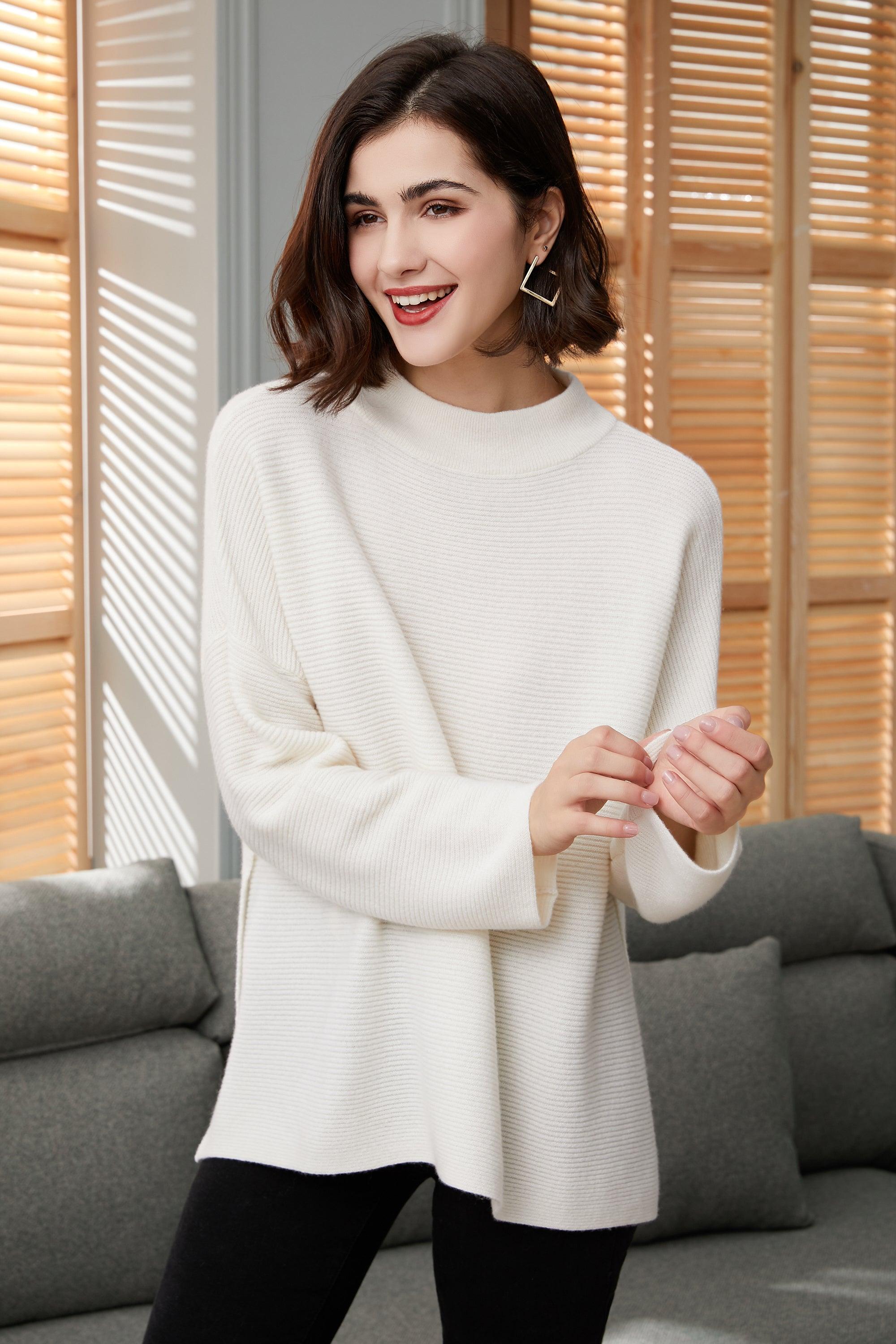 Fashional and comfortable 100 percent cashmere knitted oversize pullover for womens - Lamycashmere