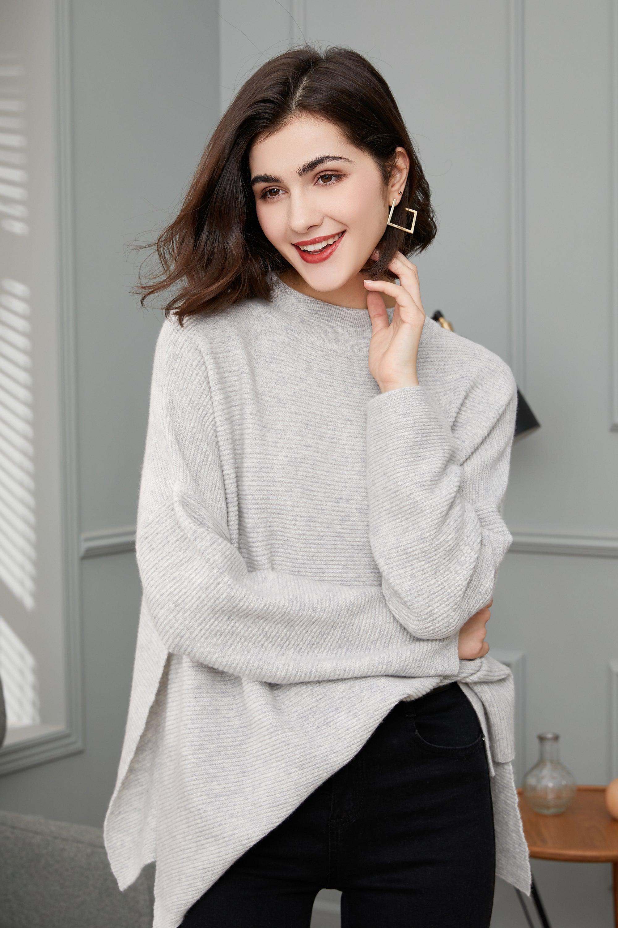 Fashional and comfortable 100 percent cashmere knitted oversize pullover for womens - Lamycashmere