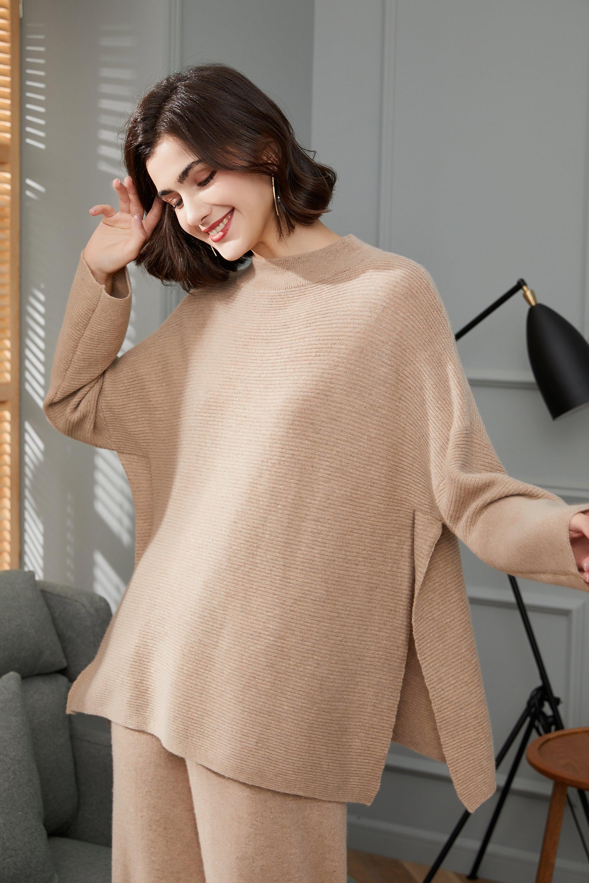 Fashional and comfortable 100 percent cashmere knitted oversize pullover for womens - Lamycashmere