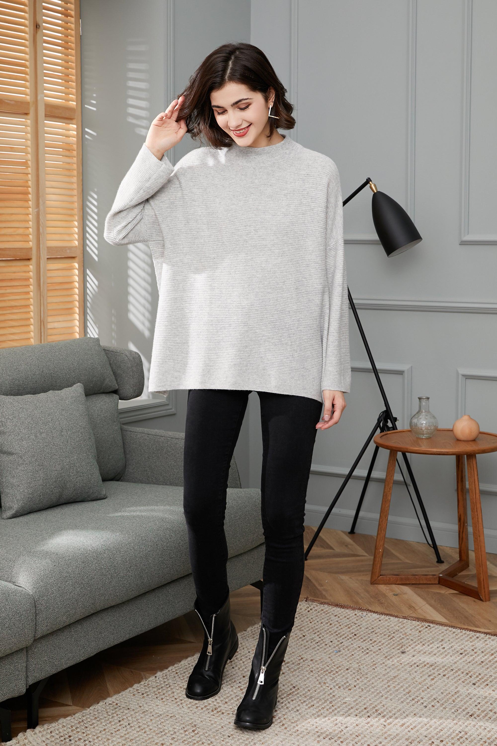 Fashional and comfortable 100 percent cashmere knitted oversize pullover for womens - Lamycashmere