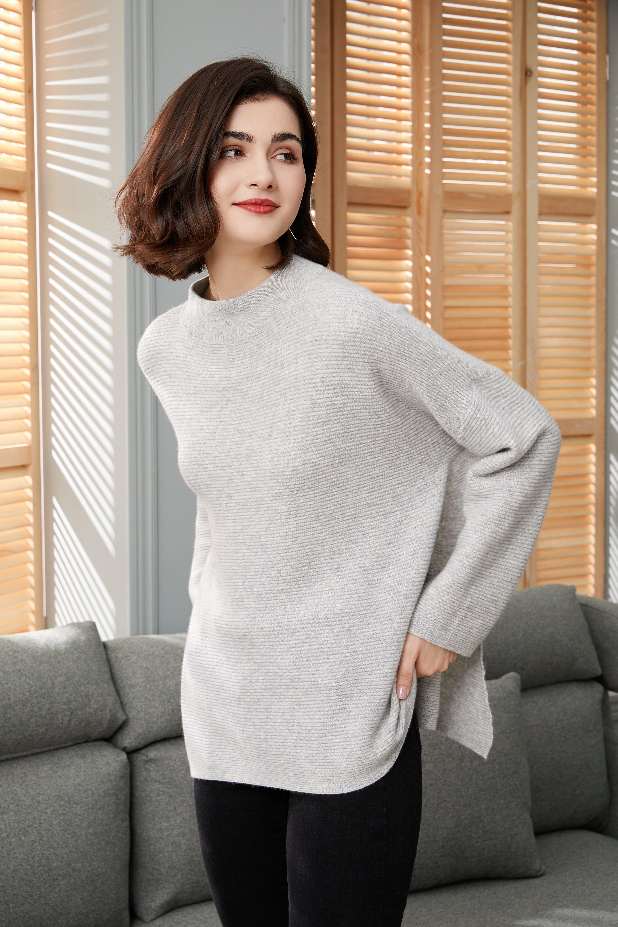 Fashional and comfortable 100 percent cashmere knitted oversize pullover for womens - Lamycashmere