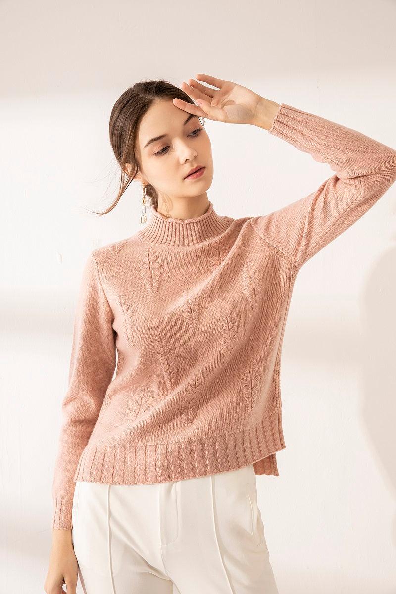 half tutleneck with beautiful guage women's cashmere sweater - Lamycashmere