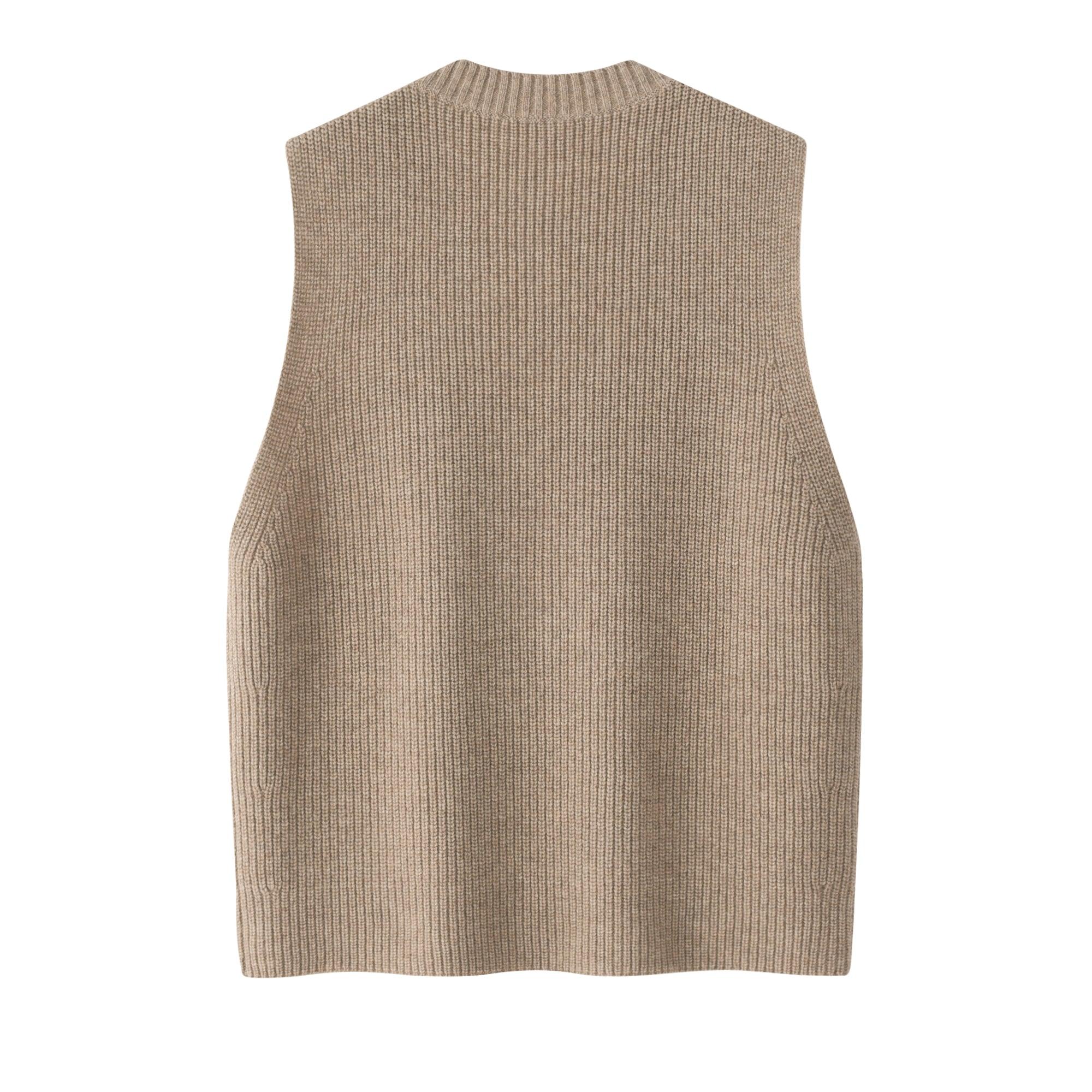 High quality factory price of Basic and school style pure cashmere knitted V neck tank - Lamycashmere