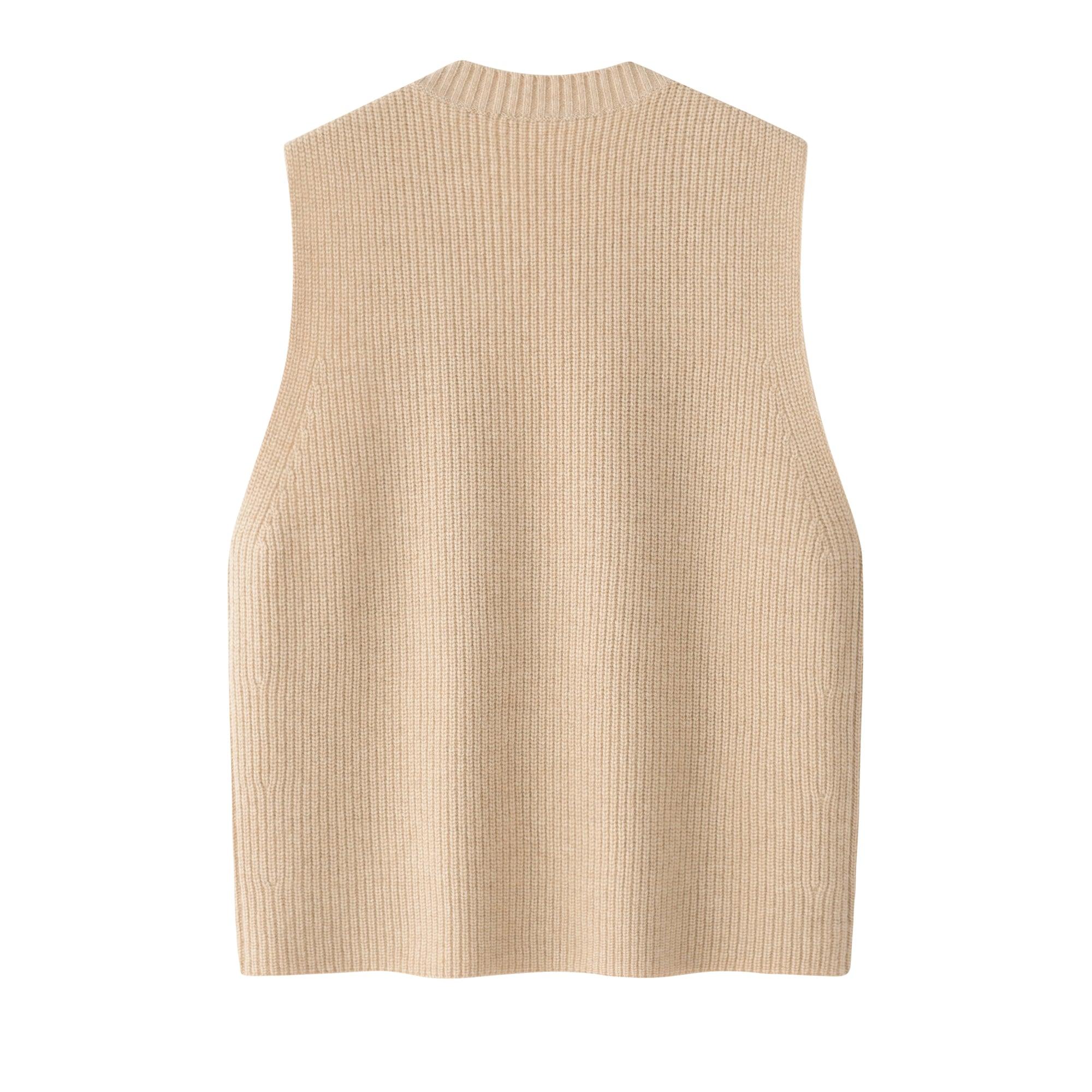 High quality factory price of Basic and school style pure cashmere knitted V neck tank - Lamycashmere